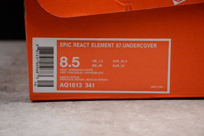 UNDERCOVER x Nike React Element 87 AQ1813-339