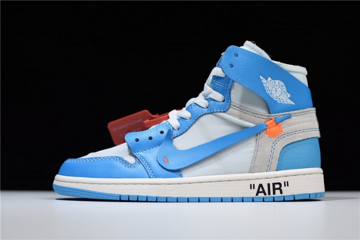 OW Air Jordan 1 Powder Blue UNC AQ0818-148