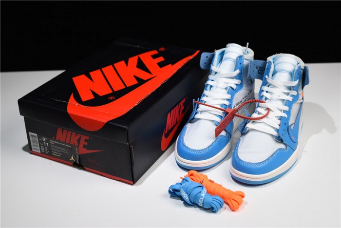OW Air Jordan 1 Powder Blue UNC AQ0818-148