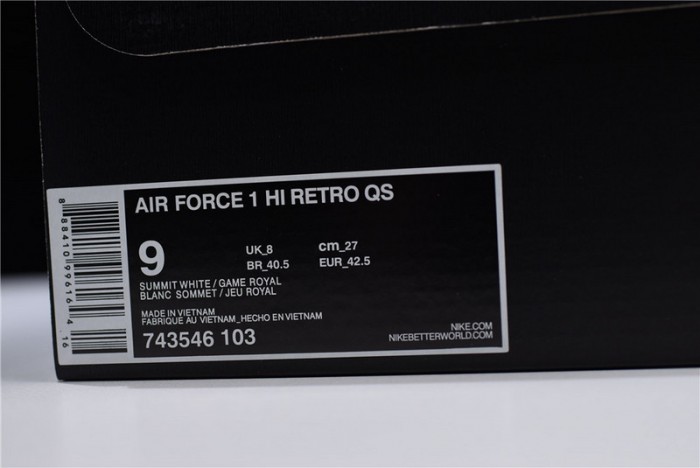 Nike Air Force 1 High retro "Summit-White/Game-Royal" 743546-103