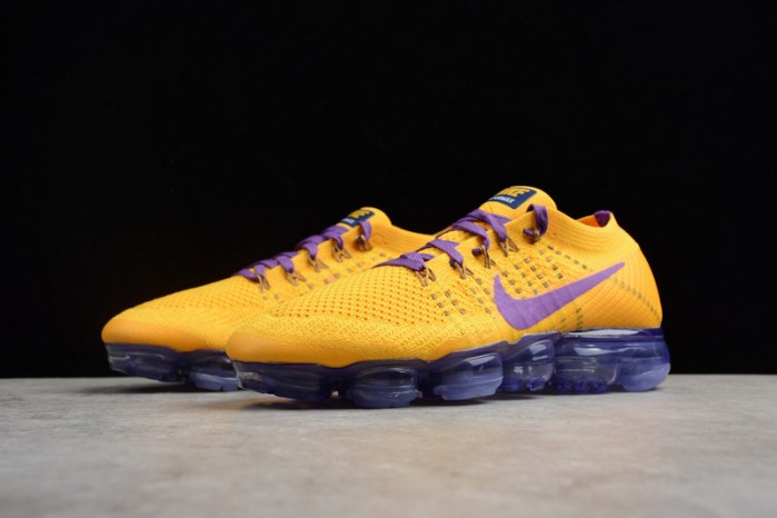 Nike Air VaporMax Flyknit 2018 Lemon Yellow/Purple mens AA3858-104
