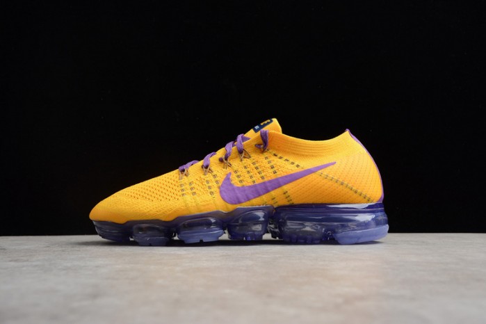 Nike Air VaporMax Flyknit 2018 Lemon Yellow/Purple mens AA3858-104