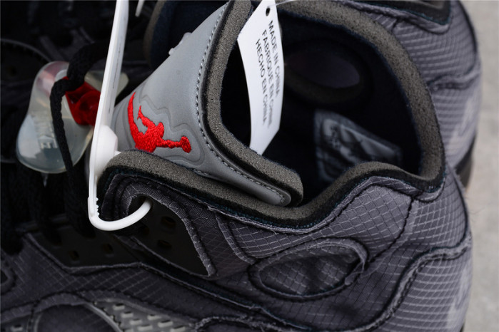 OW Air Jordan 5 SP Black Muslin Fire Red CT8480-001