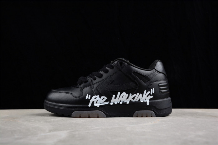 OFF-WHITE Out Of Office OOO "For Walking" Low Tops Black White OW-46