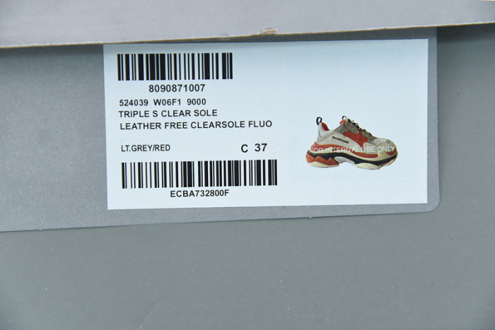 BL TRIPLE S TRAINERS CLEAR SOLE GREY GLOW WHITE 541624 W09OH 1009