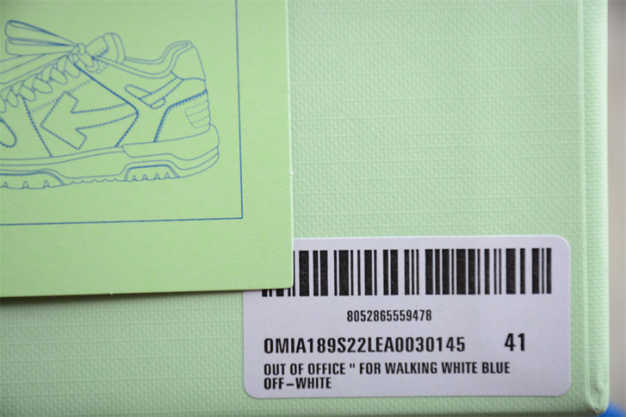 OFF-WHITE Out Of Office "OOO" Low Tops For Walking White Blue OW-45