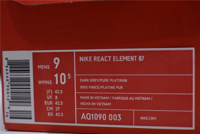 Nike React Element 87 Dark Grey AQ1090-003