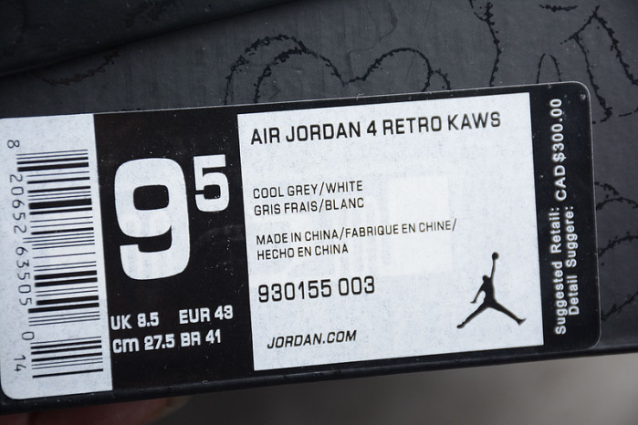 KAWS x Air Jordan 4 “Cool Grey” 930155-003