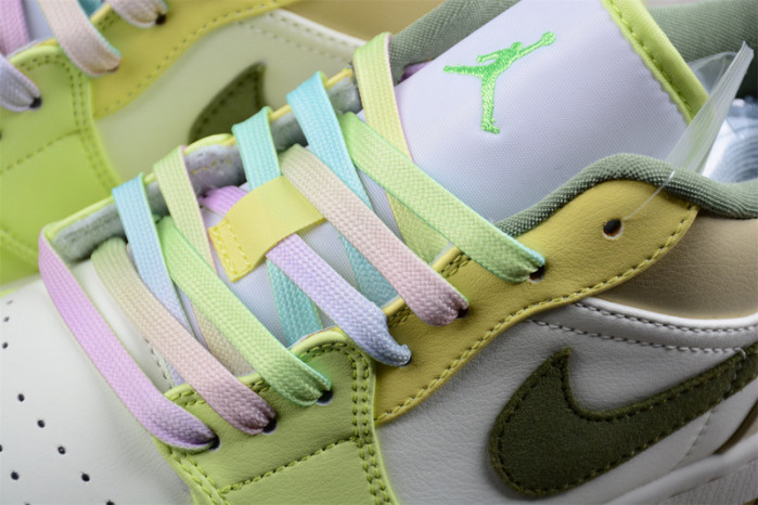 Air Jordan 1 Low Sail White Oil Green FD9906-131