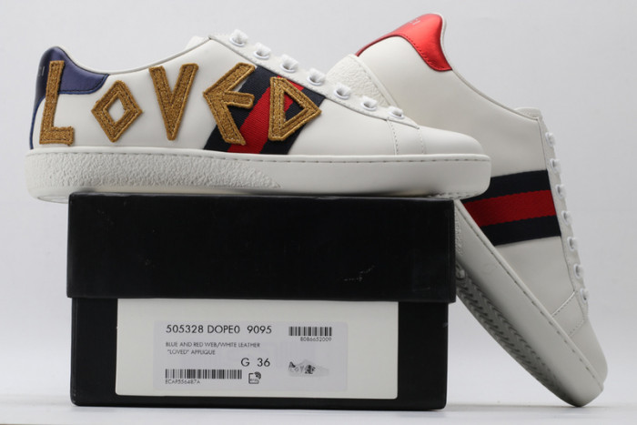 GC ACE EMBROIDERED LOW-TOP SNEAKER WITH LOVED womens 497090 DOPE0 9095