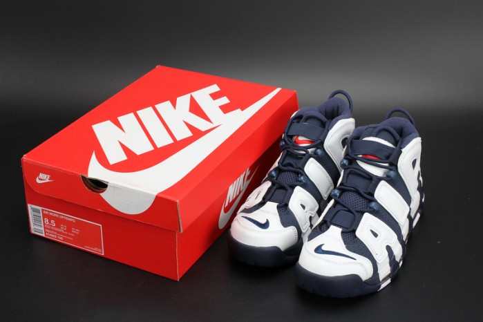 Nike Air More Uptempo “Olympic” White/Midnight Navy mens 414962-104