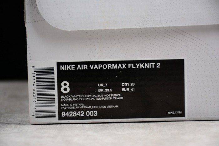 Nike Mens Air VaporMax Flyknit 2.0 Hot Punch 942842-003