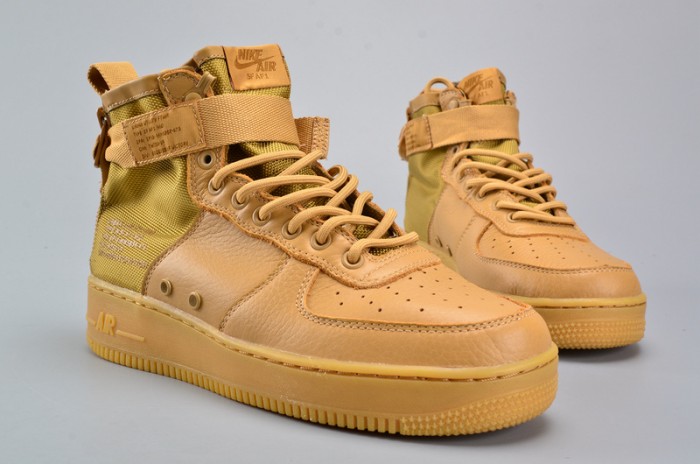 Nike SF Air Force 1 Mid Elemental Gold Leather Shoes AA3966-700