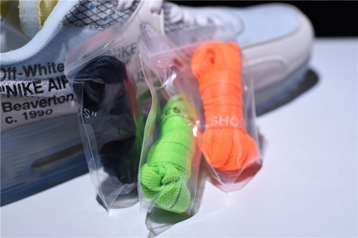 OW x Nike Air Max 90 AM90 THE TEN 10 Sail Muslin Virgil Abloh AA7293-100